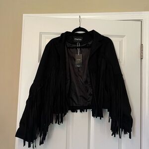 Cropped Fringe Jacket